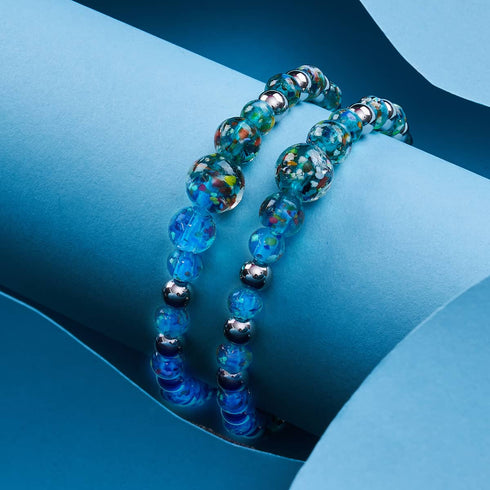 Teal | Firefly Glass Confetti Cascade Bracelet